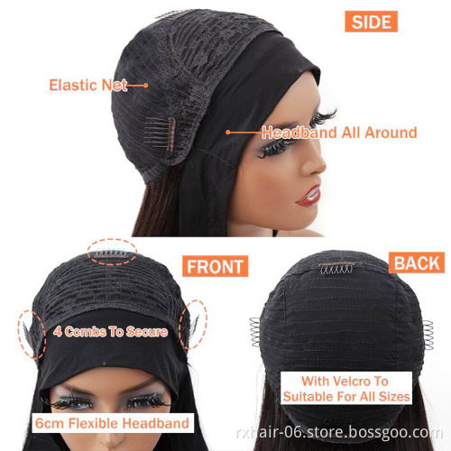 Wholesale Headband Wig Human Hair For Black Women, Remy Human Hair Headband Wig,Headband Kinky Ponytail Human Hair Wig